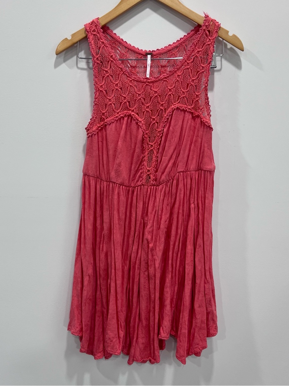 Free People Coral Crochet Tank Dress